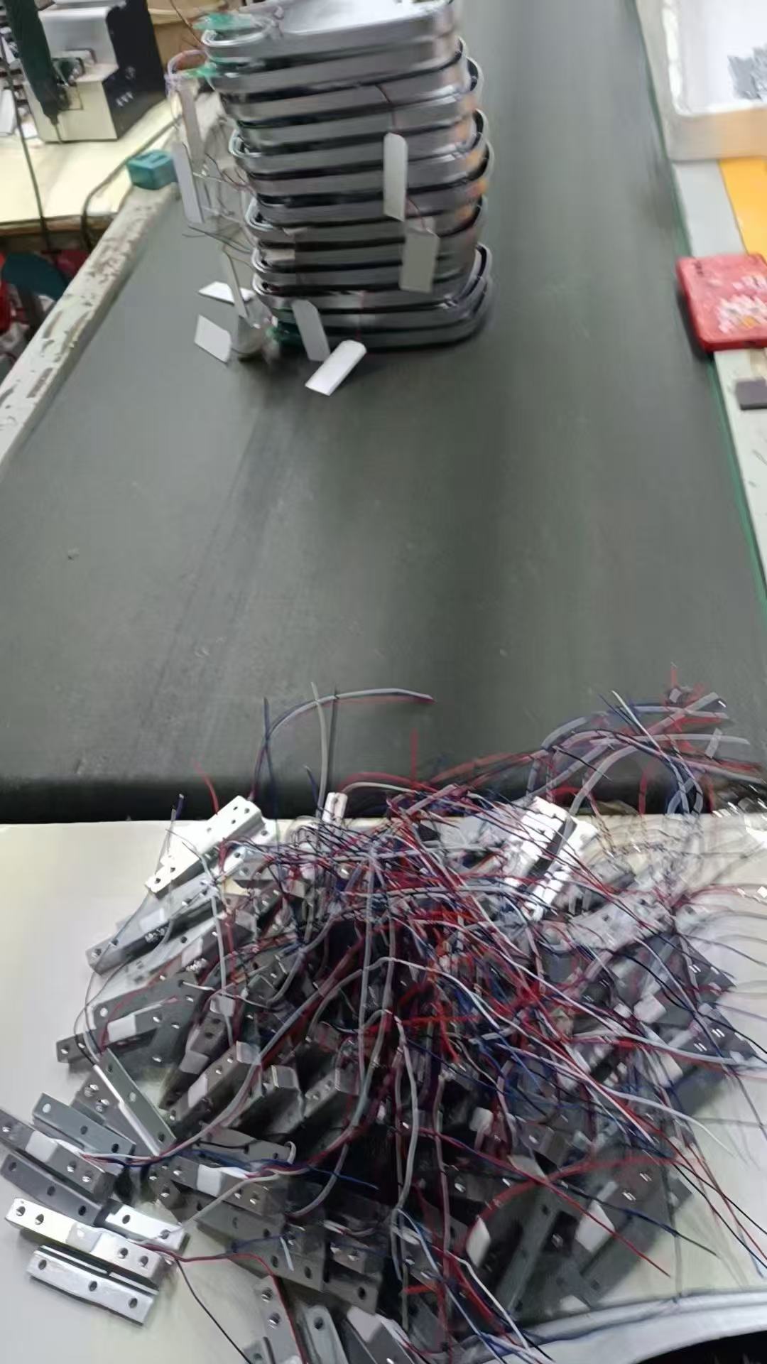 load cells and wires before assembly